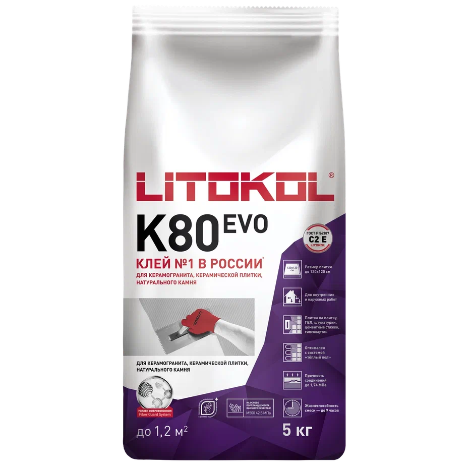 Купить LitoFlex K80-клеевая смесь 5kg Al.bag в Казани #3