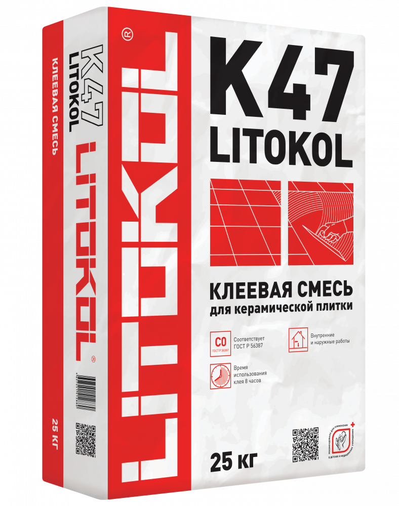 Купить LitoKol K47 серый-клеевая смесь 25kg bag в Казани #2