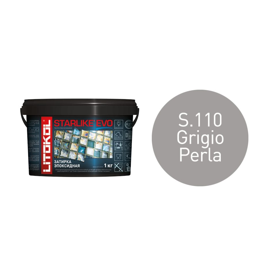 Купить STARLIKE EVO S.110 GRIGIO PERLA затир.смесь (1kg bucket) в Казани #2