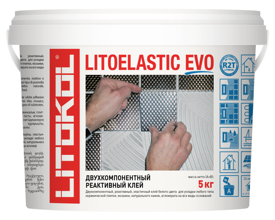 Купить LitoElastic EVO белый-двухкомпонентный клей 5kg bucket в Казани