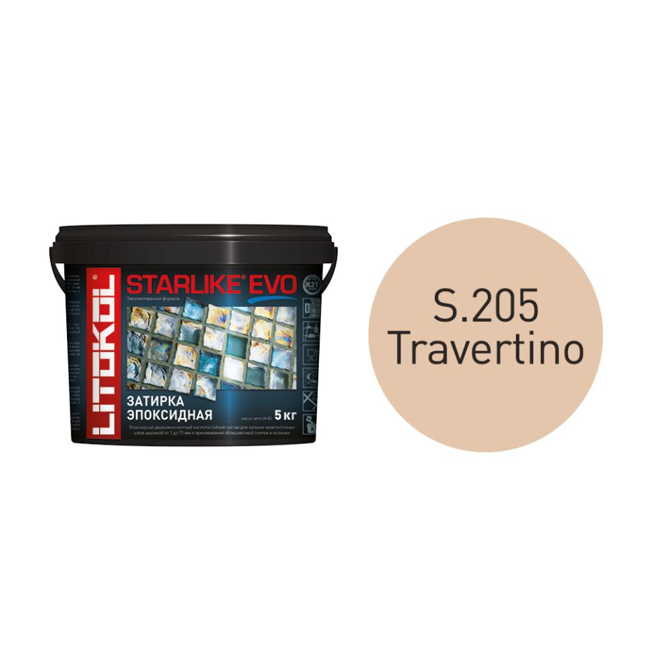 Купить STARLIKE EVO S.205 TRAVERTINO затир.смесь (5kg bucket) в Казани #2