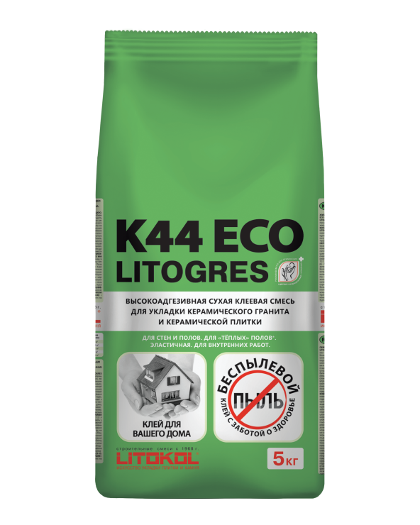 Купить Litogres К44 ECO- беспылевая клеевая смесь 5kg Al.bag в Москве-1