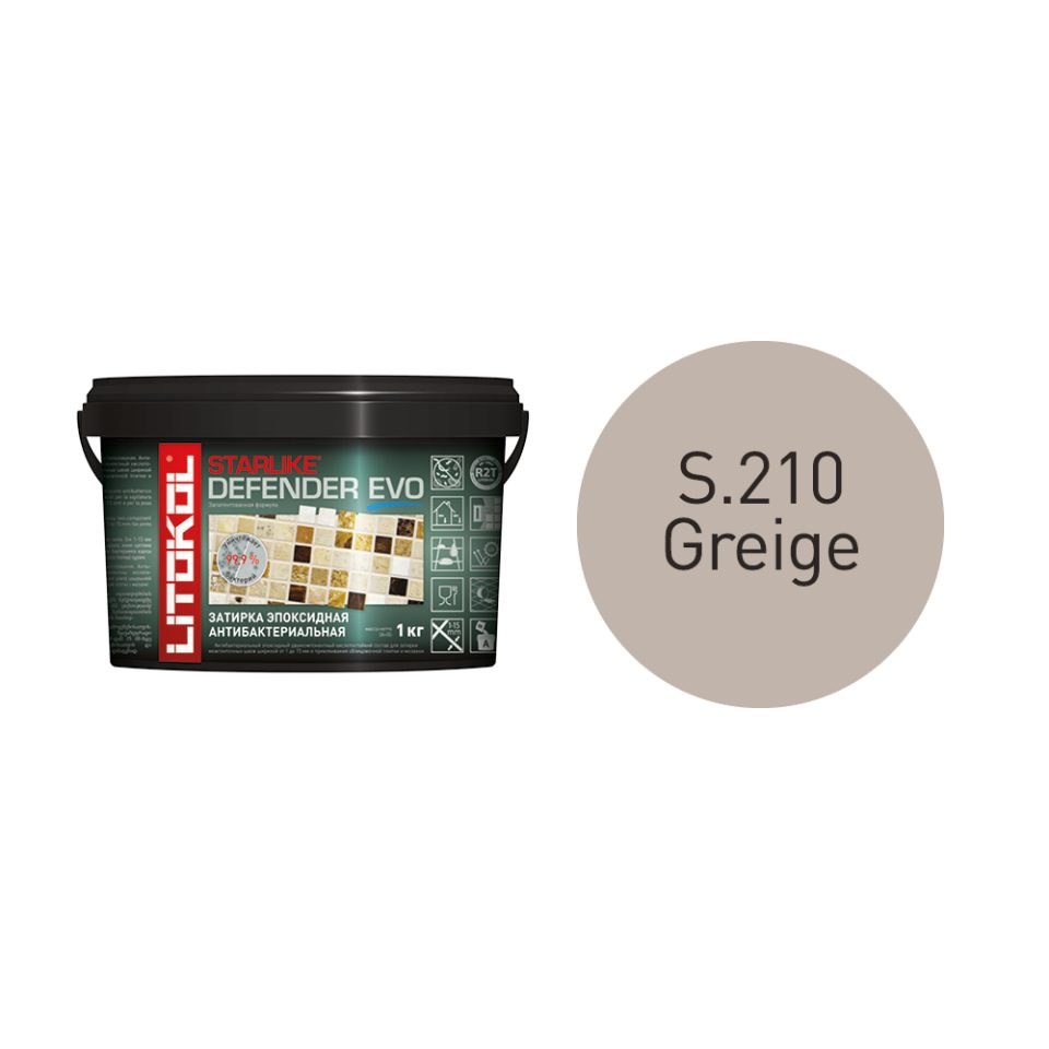 Купить STARLIKE Defender EVO S.210 GREIGE антибакт.затир.смесь 1kg bucket в Казани