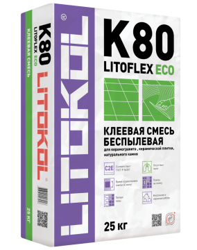 Купить LitoFlex К80 ECO- беспылевая клеевая смесь 25kg bag в Москве