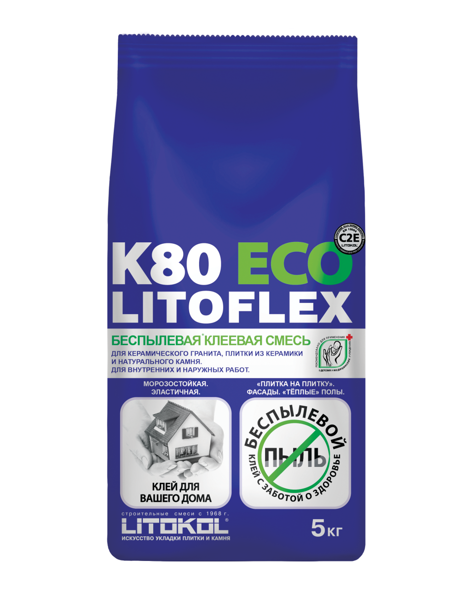 Купить LITOFLEX K80 ECO серый-клеевая смесь 5kg bag в Казани #2