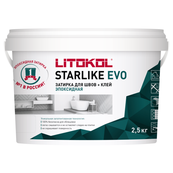 Купить STARLIKE EVO S.105 BIANCO TITANIO затир.смесь (2,5kg bucket) в Москве-1
