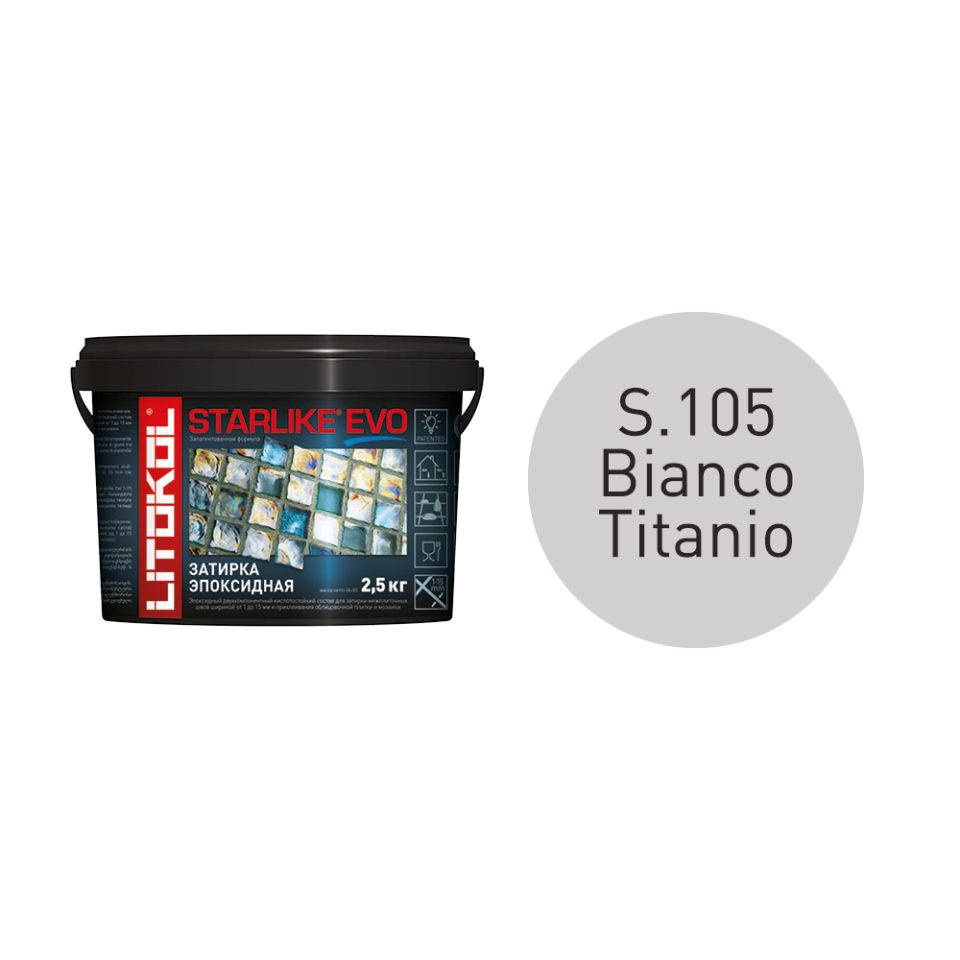 Купить STARLIKE EVO S.105 BIANCO TITANIO затир.смесь (2,5kg bucket) в Казани #2