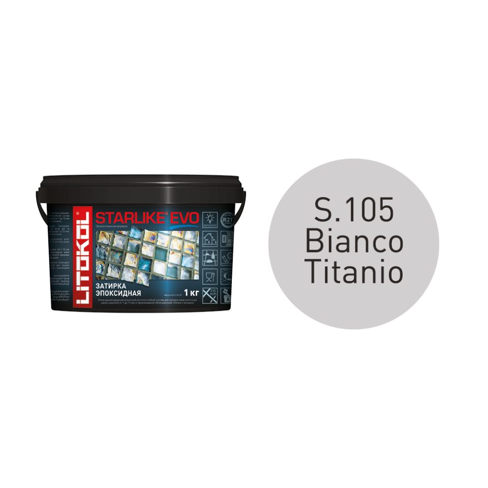 Купить STARLIKE EVO S.105 BIANCO TITANIO затир.смесь (1kg bucket) в Казани #2